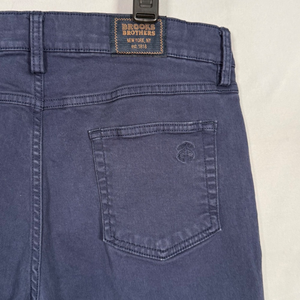 Brooks Brothers Mens Navy Blue Straight Leg 5-Pocket Pants W34 L32 SPARCFE - Picture 8 of 10